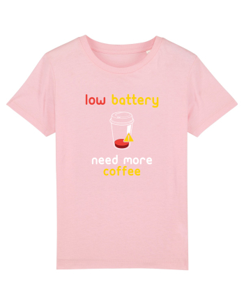 Low Battery Need Coffee Cotton Pink