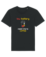 Low Battery Need Coffee Tricou mânecă scurtă Unisex Rocker