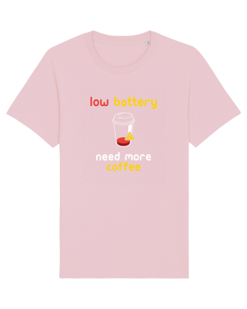 Low Battery Need Coffee Cotton Pink