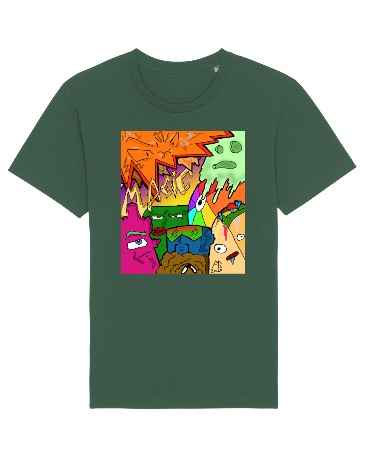 Tricou mânecă scurtă Unisex Rocker Bottle Green
