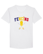 Fencing Tricolor Tricou mânecă scurtă guler larg Bărbat Skater