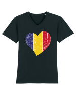 Inima Tricolor Tricou mânecă scurtă guler V Bărbat Presenter