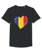 Inima Tricolor Tricou mânecă scurtă guler larg Bărbat Skater