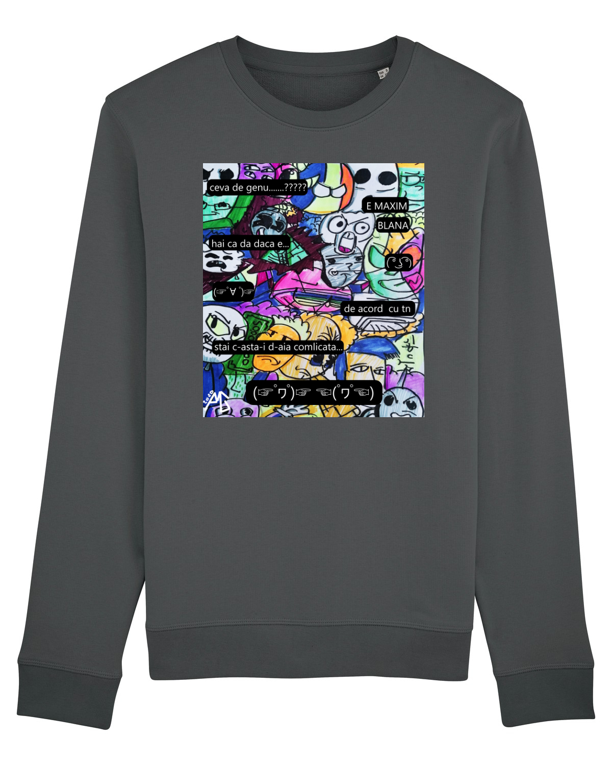 Bluză mânecă lungă Unisex Rise Anthracite