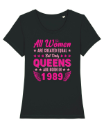 All Women Are Equal Queens Are Born In 1989 Tricou mânecă scurtă guler larg fitted Damă Expresser