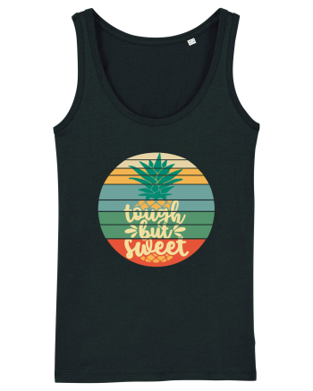 Tough But Sweet Retro Sunset Pineapple Black