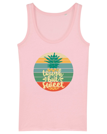 Tough But Sweet Retro Sunset Pineapple Cotton Pink