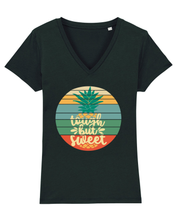 Tough But Sweet Retro Sunset Pineapple Black
