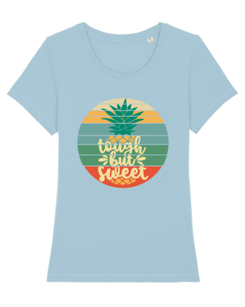 Tough But Sweet Retro Sunset Pineapple Sky Blue
