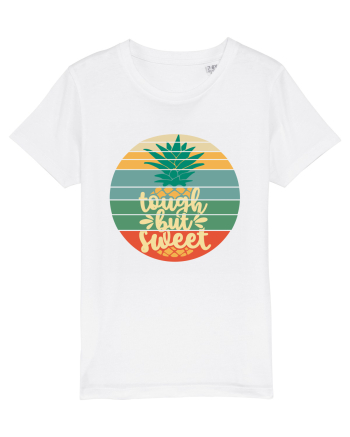 Tough But Sweet Retro Sunset Pineapple White