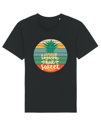 Tough But Sweet Retro Sunset Pineapple Black