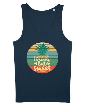 Tough But Sweet Retro Sunset Pineapple Navy
