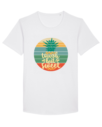 Tough But Sweet Retro Sunset Pineapple White