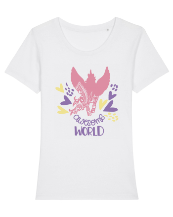 Awesome World Of Unicorns White
