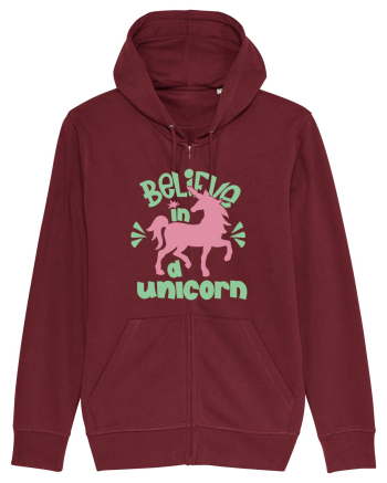 Believe In A Unicorn Burgundy