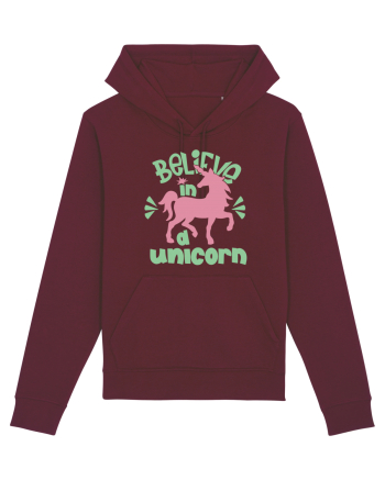 Believe In A Unicorn Burgundy