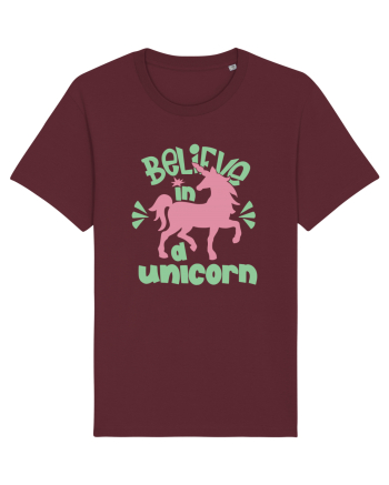 Believe In A Unicorn Burgundy