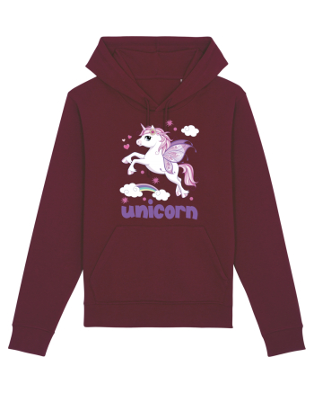 Rainbow Unicorn Burgundy