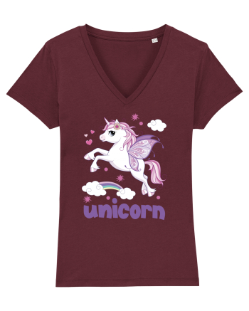 Rainbow Unicorn Burgundy