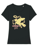 Unicorn Girl Tricou mânecă scurtă guler larg fitted Damă Expresser