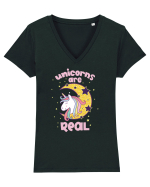 Unicorns Are Real Tricou mânecă scurtă guler V Damă Evoker