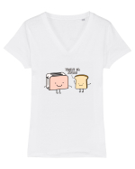 Vreau sa zbor! Tricou mânecă scurtă guler V Damă Evoker