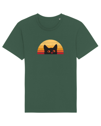 Retro Cat  Bottle Green