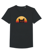 Retro Cat  Tricou mânecă scurtă guler larg Bărbat Skater