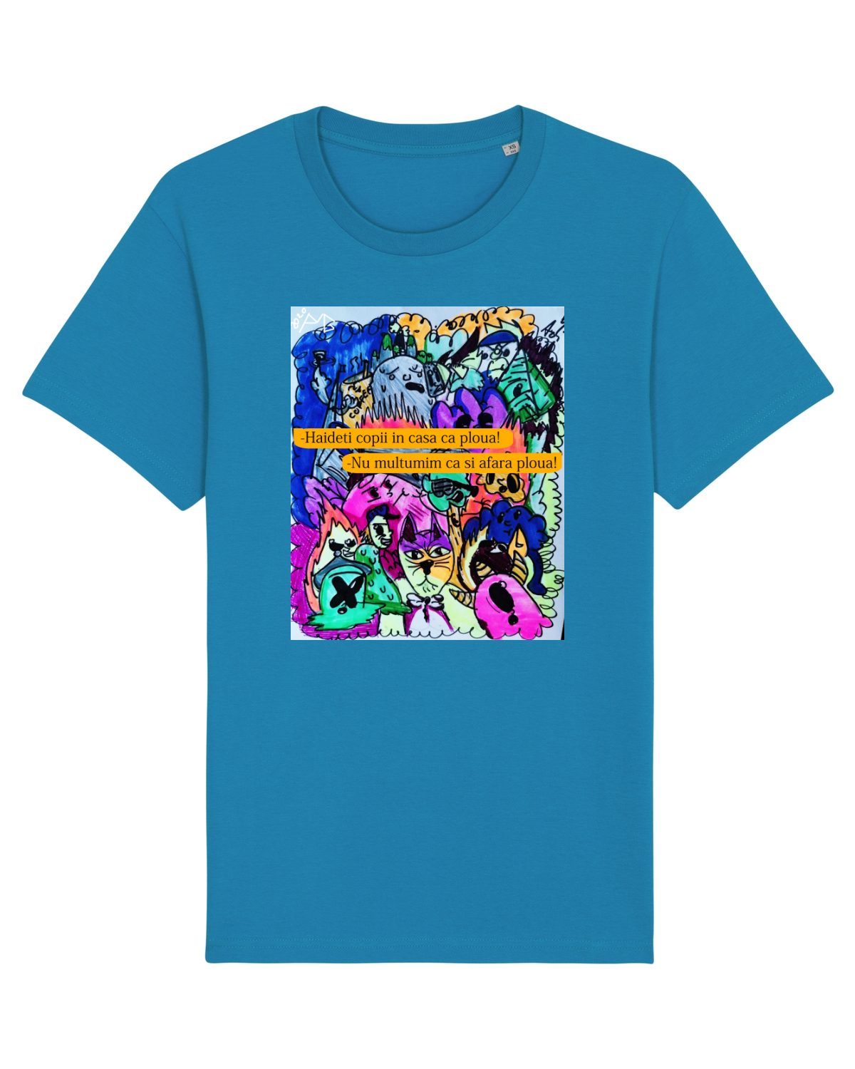 Tricou mânecă scurtă Unisex Rocker Azur