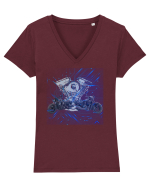 Bikes Tricou mânecă scurtă guler V Damă Evoker