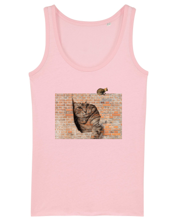 Cats on walls  Cotton Pink