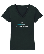 Getting Drunk Tricou mânecă scurtă guler V Damă Evoker