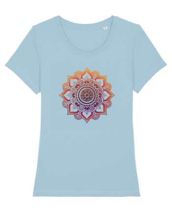 Orange Mandala Sky Blue