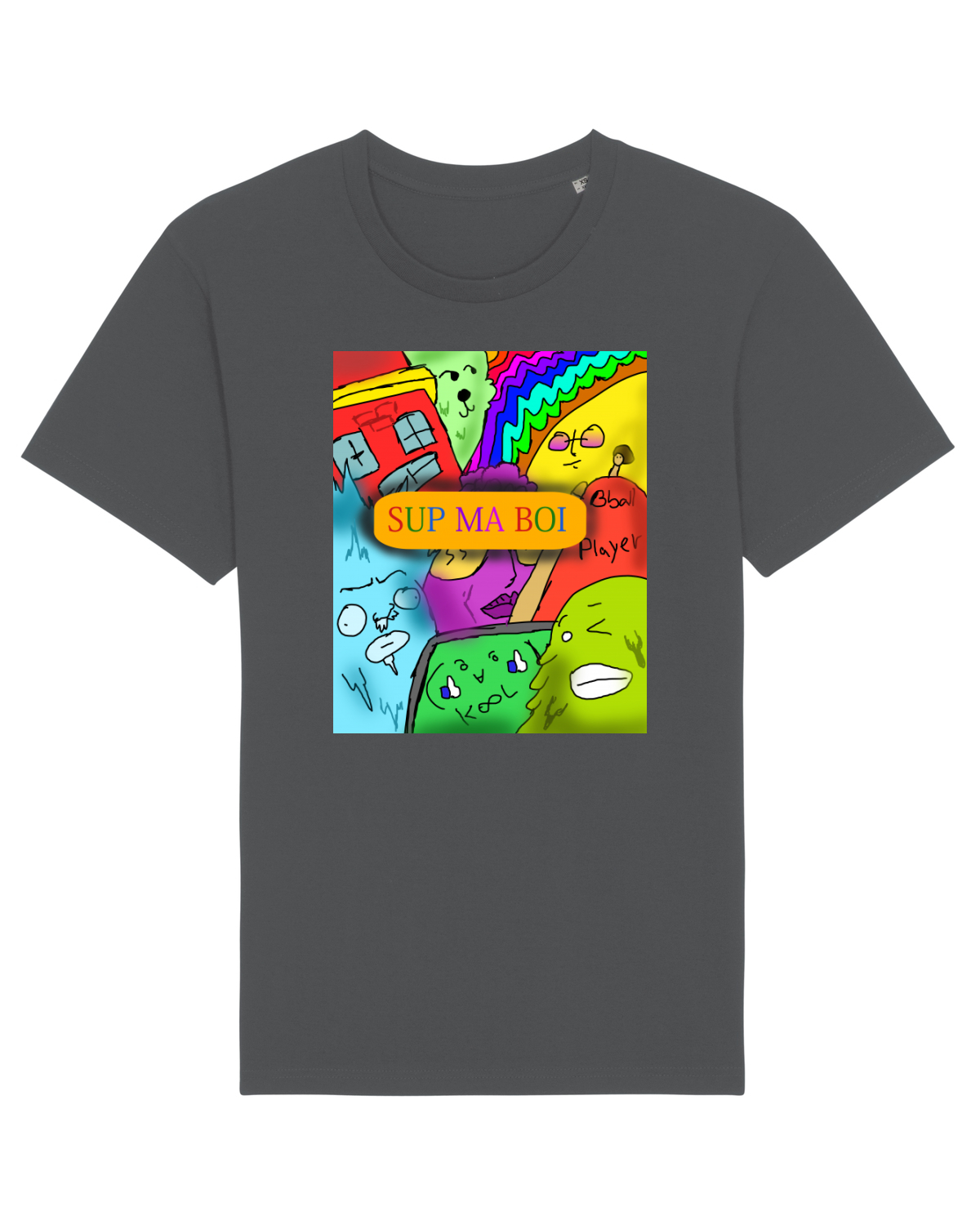 Tricou mânecă scurtă Unisex Rocker Anthracite