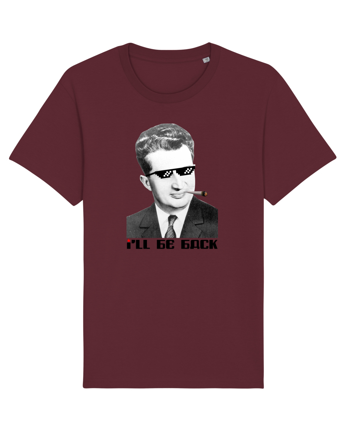 Tricou mânecă scurtă Unisex Rocker Burgundy