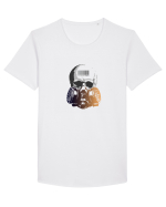 Gas Mask Skull Tricou mânecă scurtă guler larg Bărbat Skater