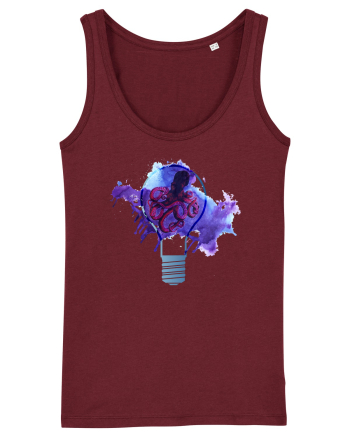 Octopus in a Light Bulb Burgundy