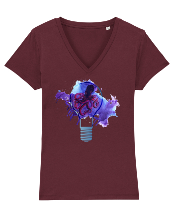 Octopus in a Light Bulb Burgundy