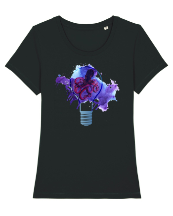 Octopus in a Light Bulb Black