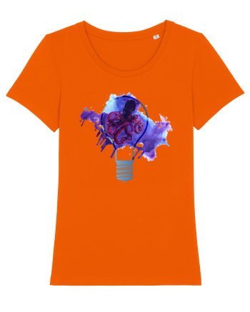 Octopus in a Light Bulb Bright Orange