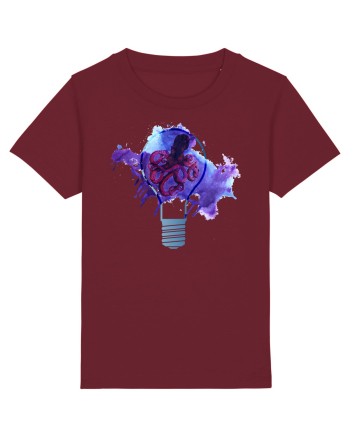 Octopus in a Light Bulb Burgundy