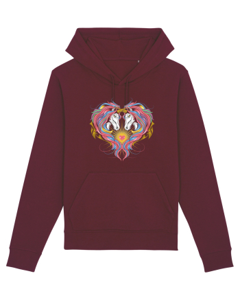 Twin Unicorns Burgundy