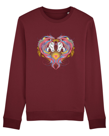 Twin Unicorns Burgundy