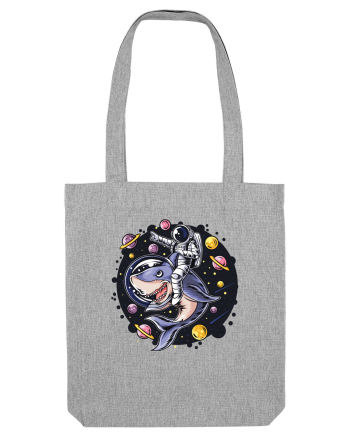 Astronaut Riding A Shark Heather Grey