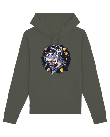 Astronaut Riding A Shark Khaki