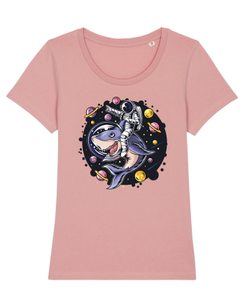 Astronaut Riding A Shark Canyon Pink