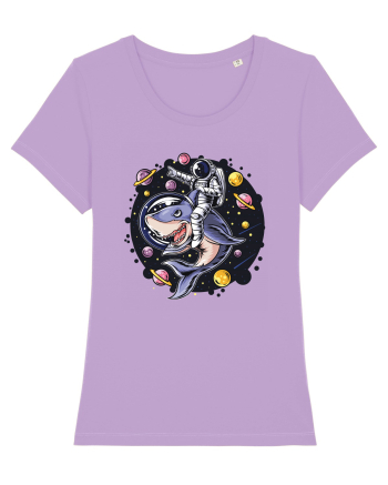 Astronaut Riding A Shark Lavender Dawn
