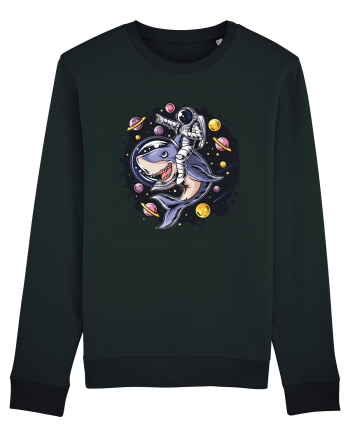 Astronaut Riding A Shark Black
