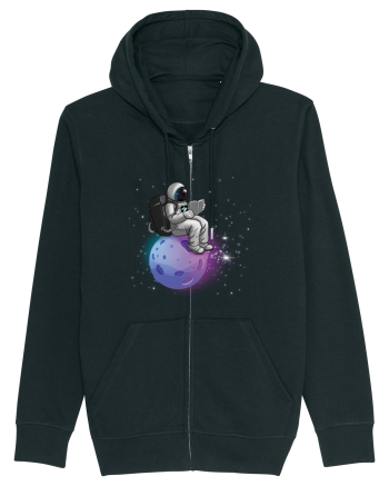 Astronaut Reading In Stars Black