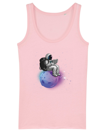 Astronaut Reading In Stars Cotton Pink